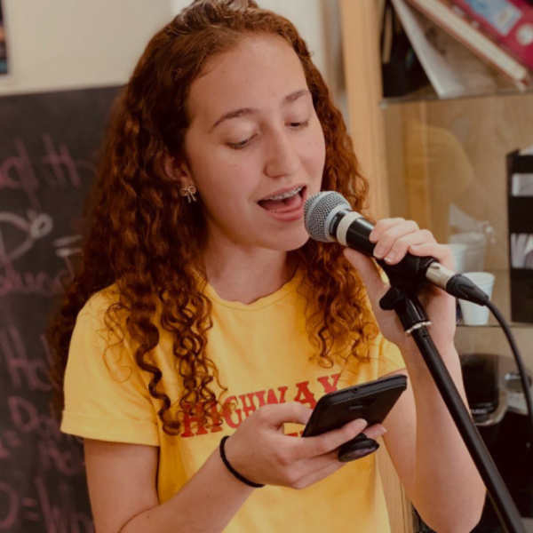 student practicing vocals during a singing lesson in Toronto