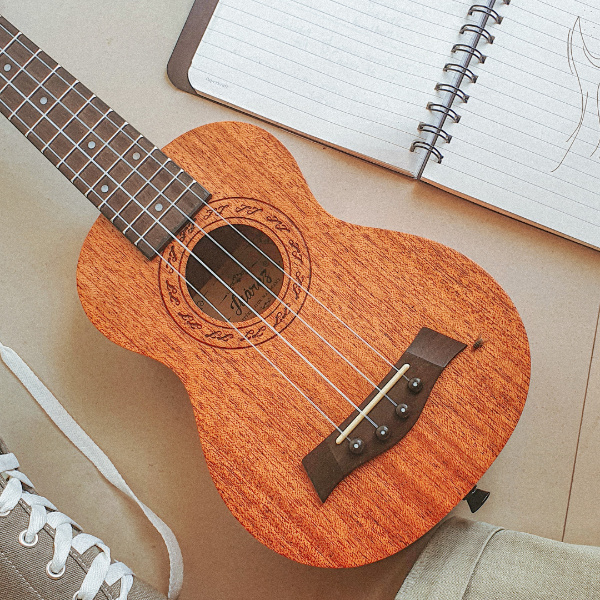 closeup of the musical instrument called ukulele