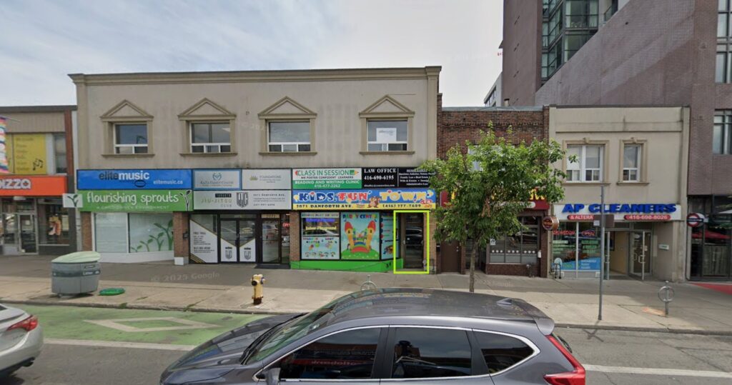 Elite Music Academy East York location at 2069 Danforth Ave near Woodbine Station