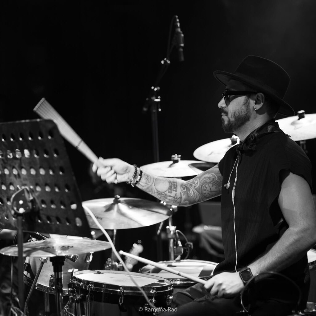 Elyar K. performing on drums – piano and drum teacher on the Danforth in Toronto
